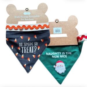 Reversible Multi Holiday Pet Bandana for Halloween & Christmas NWT
